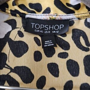 Topshop Women's Leopard Print Top - Black and Yellow
